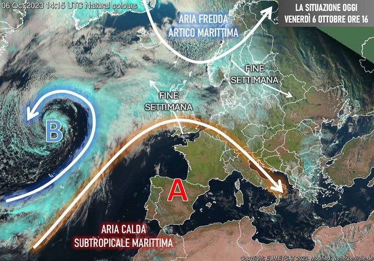 Immagine da satellite del 6 ottobre 2023