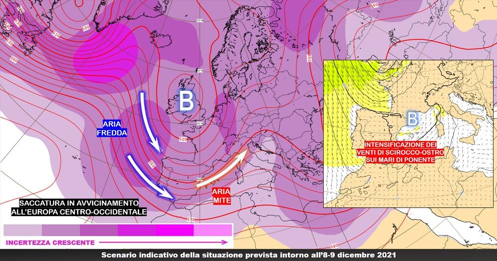 Scenario atteso per l'8-9 Dicembre 2021