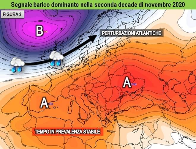 Segnale barico dominante atteso per la seconda decade di Novembre 2020