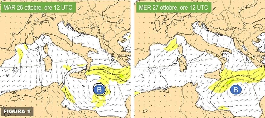 Sinottica prevista per il 26-27 Ottobre 2021