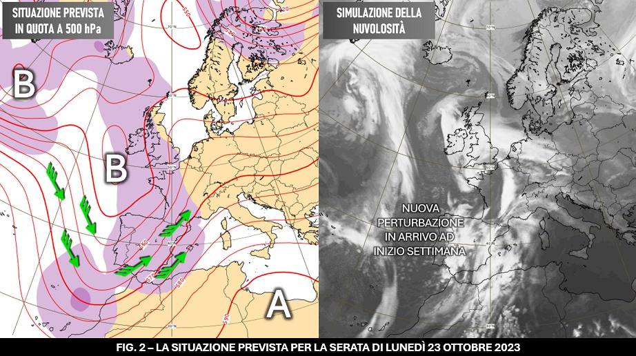 Situazione attesa per lunedì 23 ottobre 2023