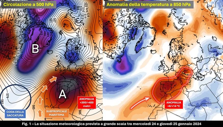Situazione attesa per il 24-25 gennaio 2024