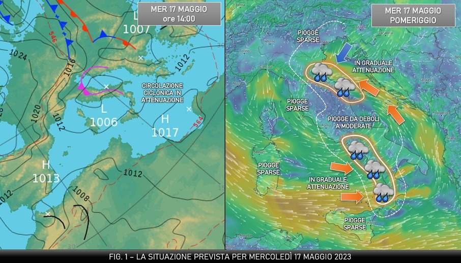 Situazione prevista per il 17 maggio 2023