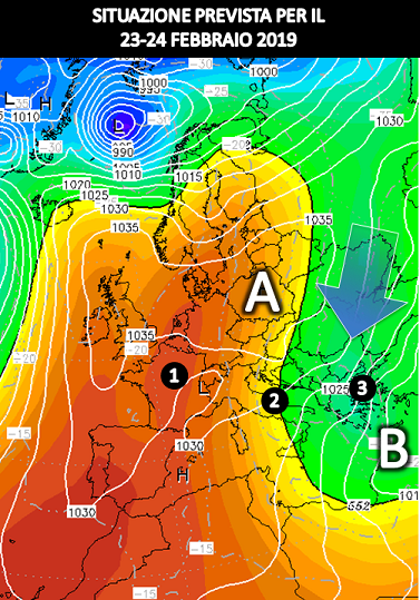 Situazione prevista per il 23-24 Febbraio 2019