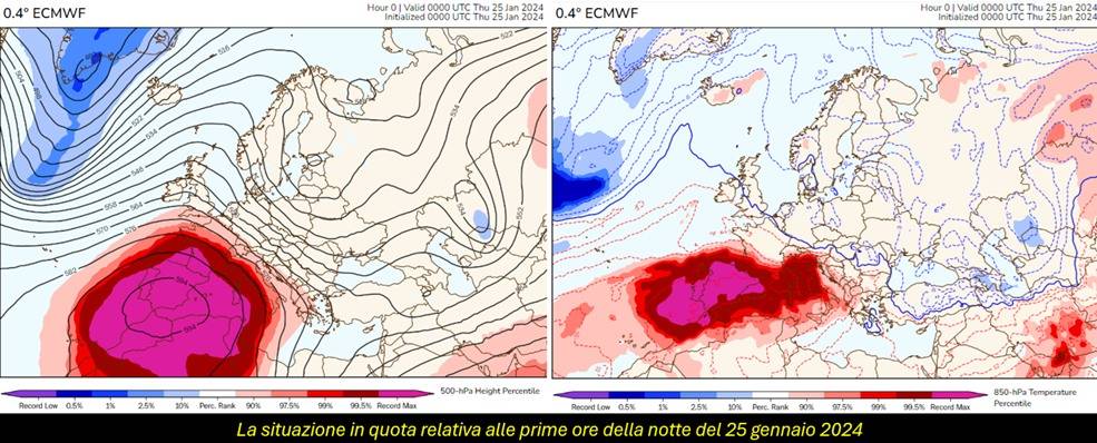 Situazione in quota il 25 gennaio 2024