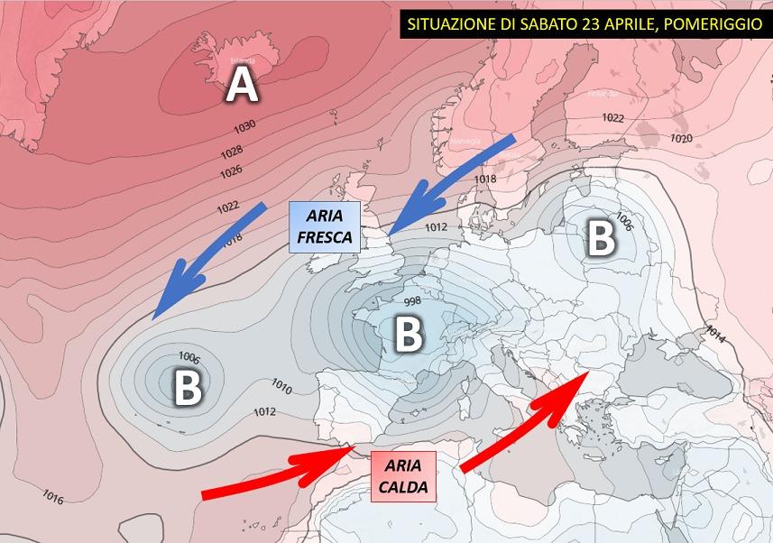 Situazione al pomeriggio di Sabato 23 Aprile 2022