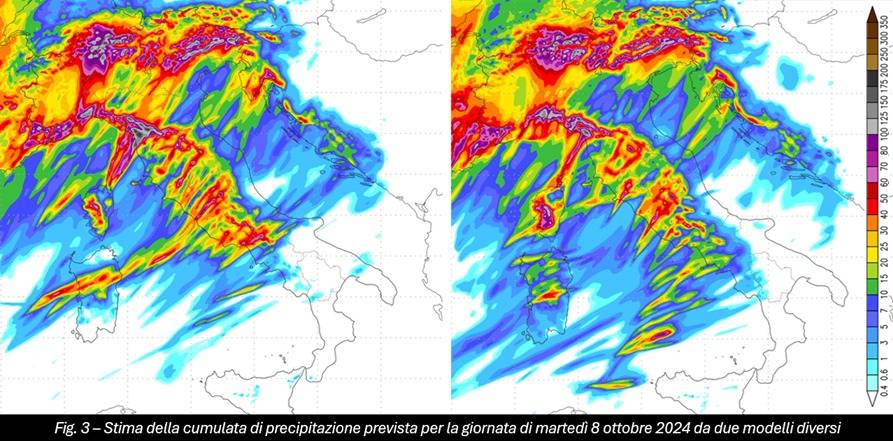Stima piogge per l'8 ottobre 2024