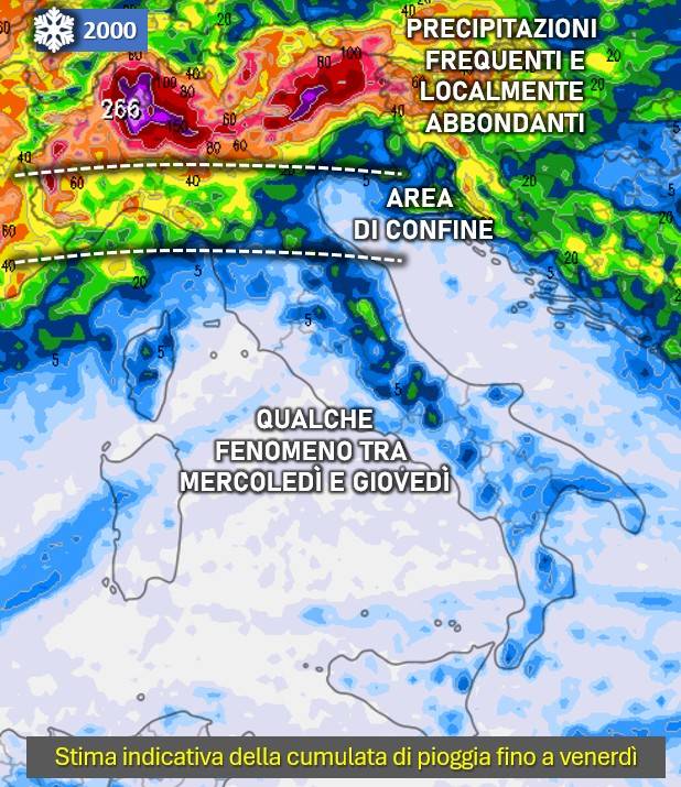 Stima accumuli precipitativi entro venerdì 17 maggio