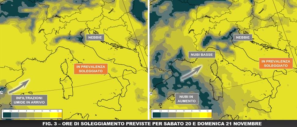 Stima soleggiamento 20-21 novembre 2021