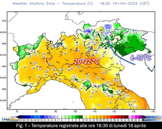 Temperature del 16 aprile 2024