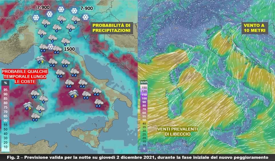 Tempo previsto per il 2 dicembre 2021