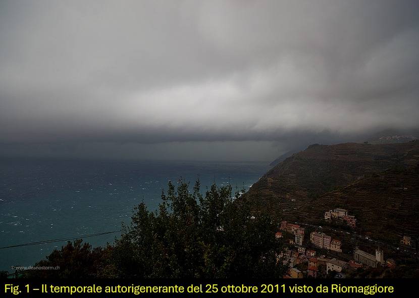 Temporale autorigenerante del 25 ottobre 2011 visto da Riomaggiore