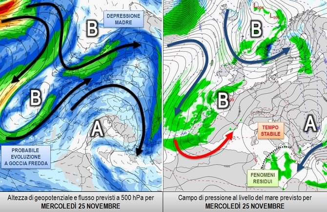 La tendenza meteo per il 25 ottobre 2020