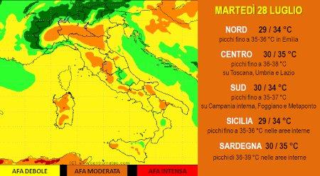 L'indice di Thom atteso per il 28 Luglio