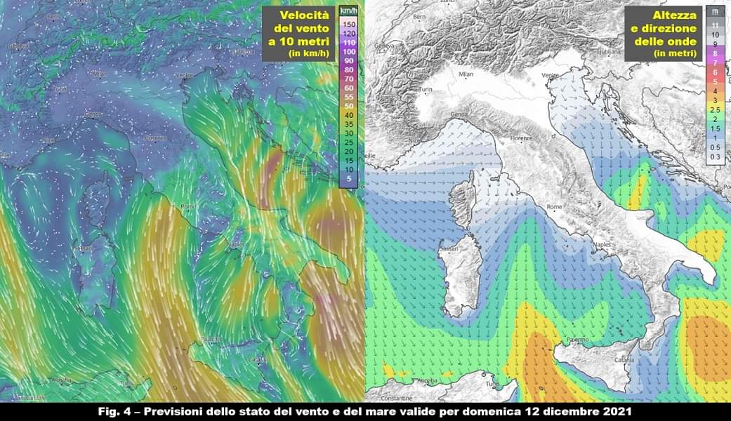 Previsioni vento e mare per l'11 Dicembre