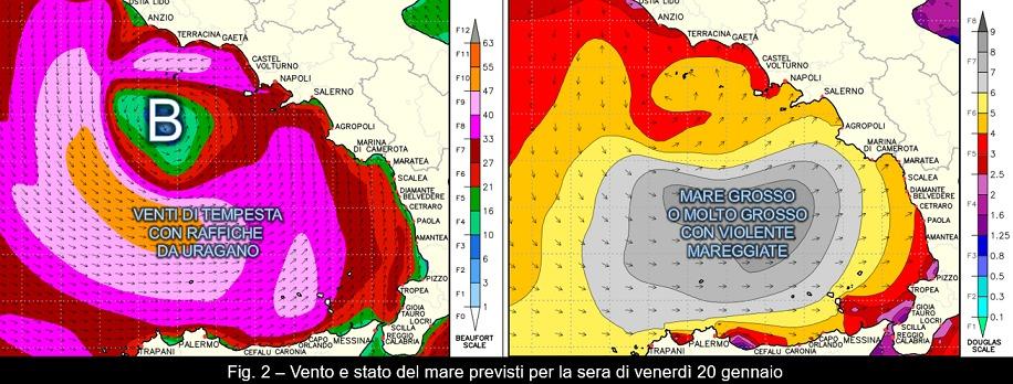 Venti e mari per il 20 gennaio 2023