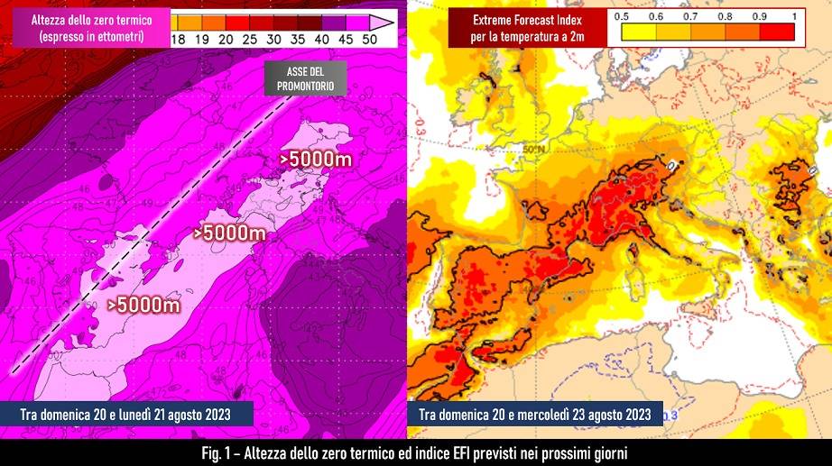 Zero termico ed EFI attesi per i prossimi giorni