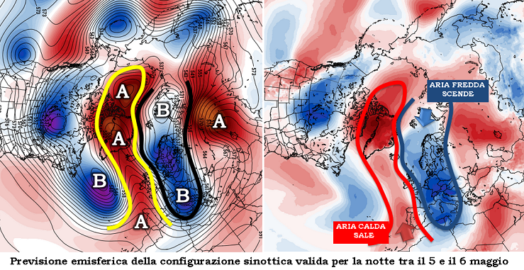 Previsione emisferica prevista per il 5-6 Maggio 2019