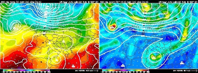 Settembre 2000 mappe temperatura e vorticità