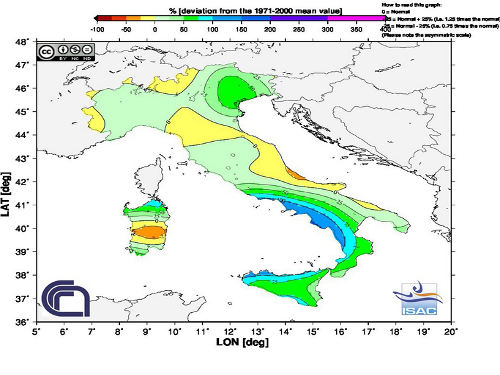 Scarti pluviometrici (anomalia) Marzo 2014