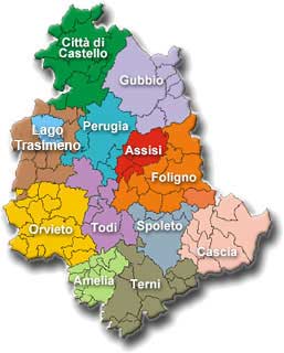 Le province della regione Umbria