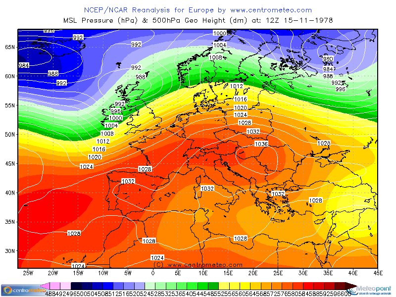 Temperatura e geopotenziali a 500hpa con NAO positiva