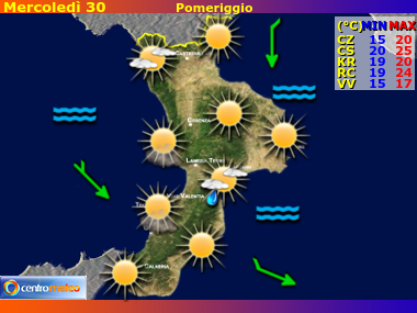 Previsioni del Tempo Calabria, mappa 1