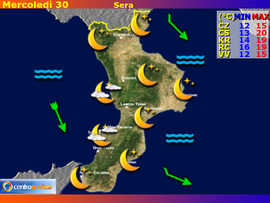 Previsioni del Tempo Calabria, mappa 2