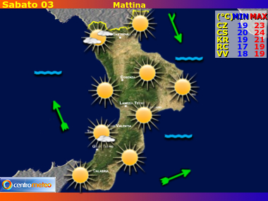 Previsioni del Tempo Calabria, mappa 3