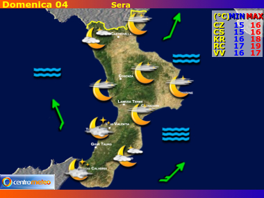 Previsioni del Tempo Calabria, mappa 1