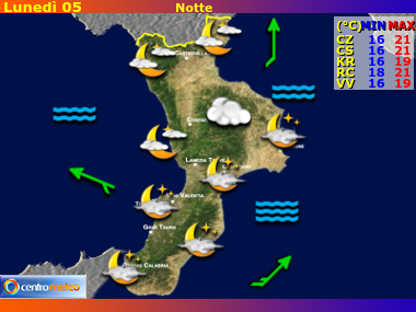 Previsioni del Tempo Calabria, mappa 2