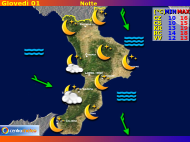 Previsioni del Tempo Calabria, mappa 3