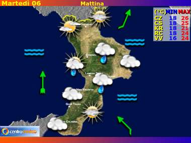 Previsioni del Tempo Calabria, mappa 4