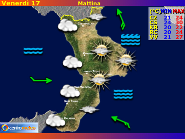 Previsioni del Tempo Calabria, mappa 1