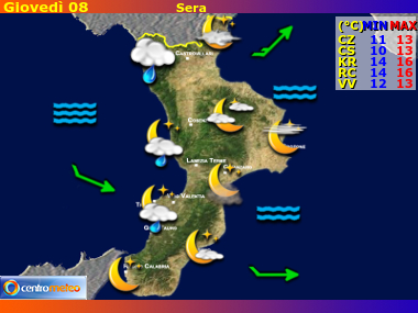 Previsioni del Tempo Calabria, mappa 1