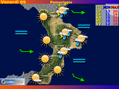 Previsioni del Tempo Calabria, mappa 4