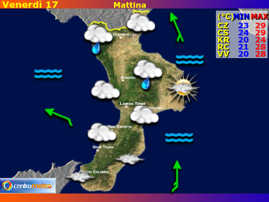 Previsioni del Tempo Calabria, mappa 1