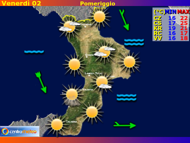 Previsioni del Tempo Calabria, mappa 4