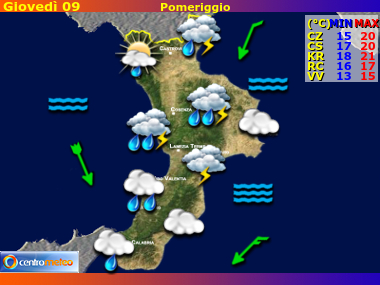 Previsioni del Tempo Calabria, mappa 2