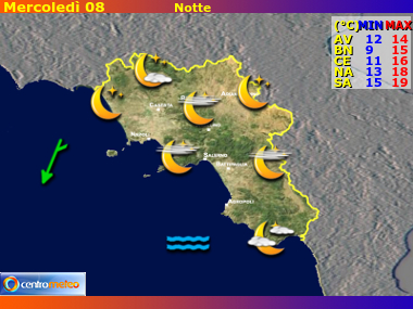Previsioni del Tempo Campania, mappa 1