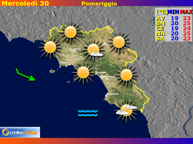 Previsioni del Tempo Campania, mappa 1