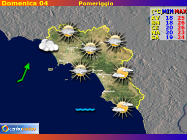 Previsioni del Tempo Campania, mappa 1