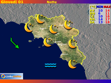 Previsioni del Tempo Campania, mappa 3