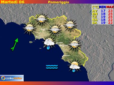 Previsioni del Tempo Campania, mappa 1