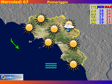 Previsioni del Tempo Campania, mappa 2