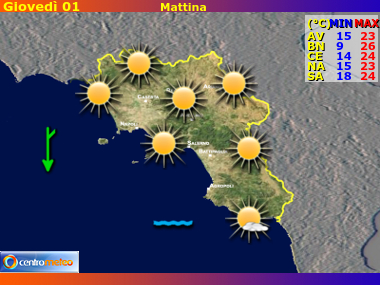 Previsioni del Tempo Campania, mappa 2