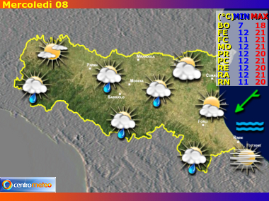 Le previsioni meteo per l'Emilia Romagna