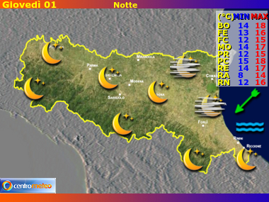 Previsioni del Tempo Emilia Romagna, mappa 1