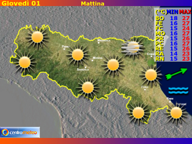 Previsioni del Tempo Emilia Romagna, mappa 2