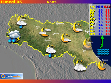 Previsioni del Tempo Emilia Romagna, mappa 1